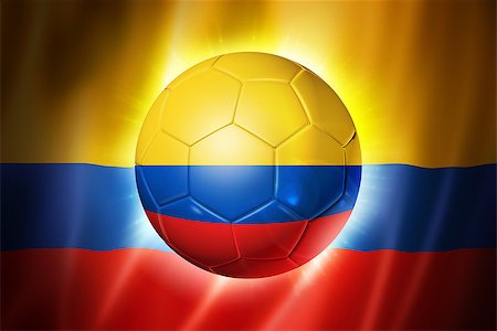 simsearch:400-07546642,k - 3D soccer ball with Colombia team flag, world football cup Brazil 2014 Stockbilder - Microstock & Abonnement, Bildnummer: 400-07224411