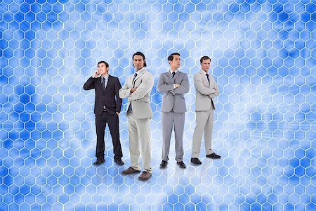 simsearch:400-07186359,k - Composite image of attractive businessmen standing arms crossed Stock Photo - Budget Royalty-Free & Subscription, Code: 400-07224543