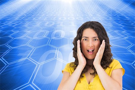 simsearch:400-07189587,k - Composite image of disgusted casual young woman posing Stockbilder - Microstock & Abonnement, Bildnummer: 400-07224792
