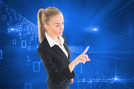 simsearch:400-07224720,k - Composite image of blonde businesswoman pointing somewhere Stock Photo - Budget Royalty-Free & Subscription, Code: 400-07224931