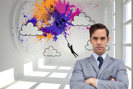 Composite image of young businessman looking at camera Stock Photo - Budget Royalty-Free & Subscription, Code: 400-07225044