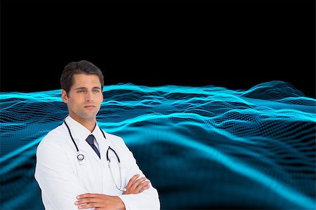 simsearch:400-07345820,k - Composite image of serious doctor with arms crossed Stock Photo - Budget Royalty-Free & Subscription, Code: 400-07225069