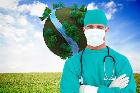 earth cloud cover - Composite image of portrait of an ambitious surgeon Stock Photo - Budget Royalty-Free & Subscription, Code: 400-07225355