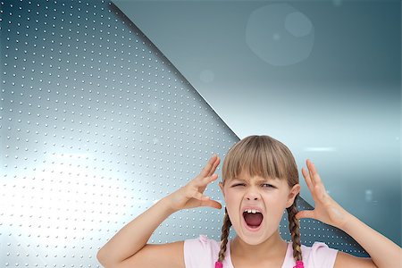 pattern digital tech cute - Composite image of crazy little girl Stock Photo - Budget Royalty-Free & Subscription, Code: 400-07226157