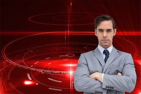 simsearch:400-07258010,k - Composite image of young businessman looking at camera Foto de stock - Royalty-Free Super Valor e Assinatura, Número: 400-07226313