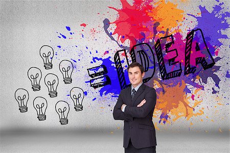 Composite image of young attractive businessman standing cross-armed Stock Photo - Budget Royalty-Free & Subscription, Code: 400-07226709