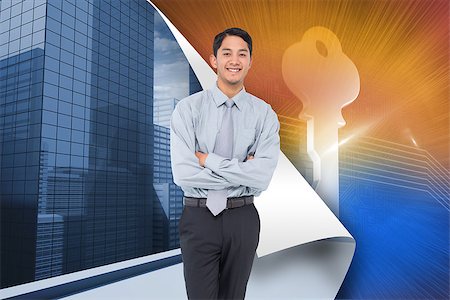 simsearch:400-07226299,k - Composite image of smiling asian businessman Stock Photo - Budget Royalty-Free & Subscription, Code: 400-07227450