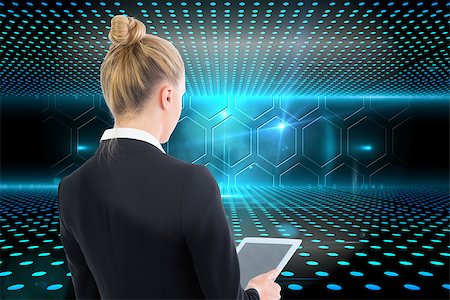 people tablet digital light - Composite image of blonde businesswoman holding tablet Stock Photo - Budget Royalty-Free & Subscription, Code: 400-07227540