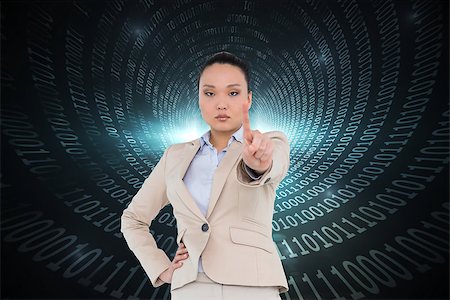 simsearch:400-07189305,k - Composite image of unsmiling asian businesswoman pointing Stock Photo - Budget Royalty-Free & Subscription, Code: 400-07227648