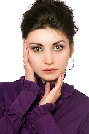 simsearch:400-07223841,k - Portrait of pretty young woman in a purple jacket Stock Photo - Budget Royalty-Free & Subscription, Code: 400-07221089