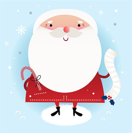 red christmas invitation - Cute Santa with note. Vector cartoon Illustration Stock Photo - Budget Royalty-Free & Subscription, Code: 400-07221103