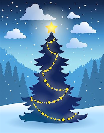 simsearch:400-07221216,k - Christmas tree theme 5 - eps10 vector illustration. Photographie de stock - Aubaine LD & Abonnement, Code: 400-07221205