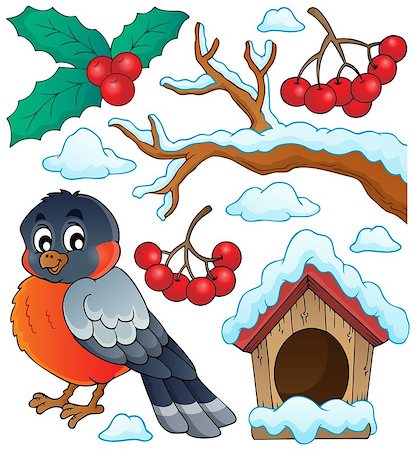 simsearch:400-06520273,k - Winter bird theme collection 1 - eps10 vector illustration. Stock Photo - Budget Royalty-Free & Subscription, Code: 400-07221225
