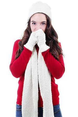 standing and shivering - Stock image of teen shivering in winter clothing Stock Photo - Budget Royalty-Free & Subscription, Code: 400-07221370