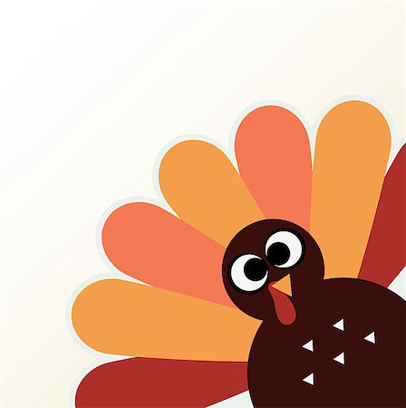 Happy Thanksgiving day with colorful funny Turkey. Vector Illustration Stock Photo - Budget Royalty-Free & Subscription, Code: 400-07221512