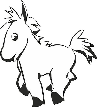 Vector illustration. Cartoon funny cute horse Stock Photo - Budget Royalty-Free & Subscription, Code: 400-07221539