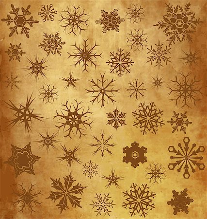 Vintage background with snowflakes Stockbilder - Microstock & Abonnement, Bildnummer: 400-07221605