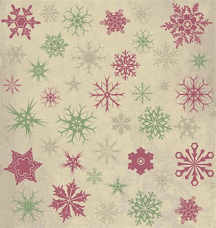Vintage background with snowflakes Stockbilder - Microstock & Abonnement, Bildnummer: 400-07221607