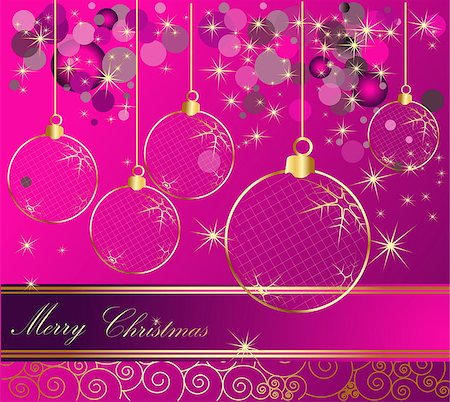 Happy New Year background gold and violet Stockbilder - Microstock & Abonnement, Bildnummer: 400-07221601
