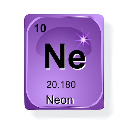 simsearch:400-05264476,k - Neon, chemical element with atomic number, symbol and weight Photographie de stock - Aubaine LD & Abonnement, Code: 400-07221619