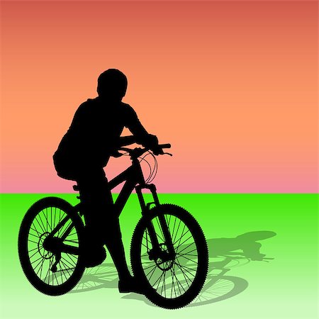 simsearch:400-05188041,k - Silhouette of a cyclist male.  vector illustration. Stockbilder - Microstock & Abonnement, Bildnummer: 400-07221694