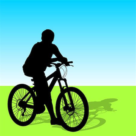 simsearch:400-05747698,k - Silhouette of a cyclist male.  vector illustration. Stock Photo - Budget Royalty-Free & Subscription, Code: 400-07221695