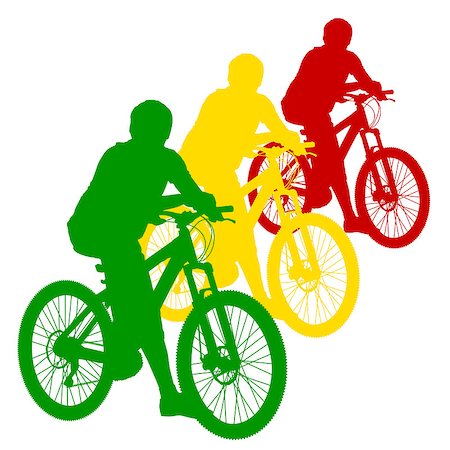 simsearch:400-05188041,k - Silhouette of a cyclist male.  vector illustration. Stockbilder - Microstock & Abonnement, Bildnummer: 400-07221696