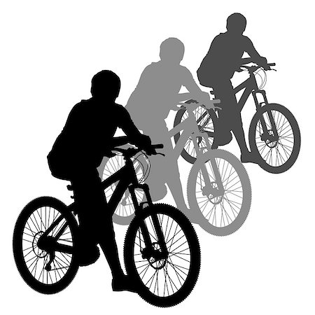 simsearch:400-05188041,k - Silhouette of a cyclist male.  vector illustration. Stockbilder - Microstock & Abonnement, Bildnummer: 400-07221699