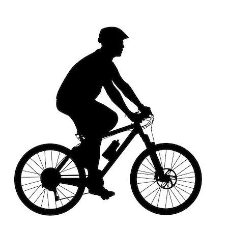extreme bicycle vector - Silhouette of a cyclist male.  vector illustration. Foto de stock - Super Valor sin royalties y Suscripción, Código: 400-07221691
