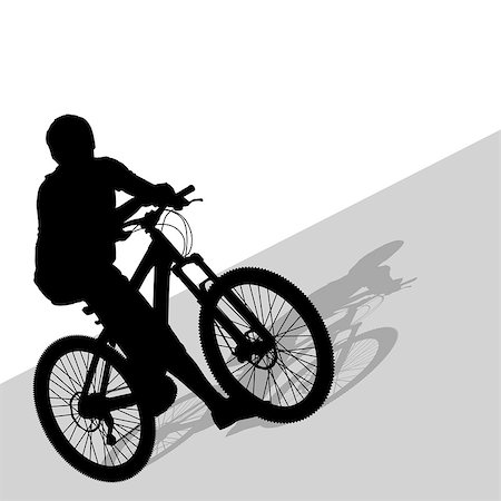 simsearch:400-05188041,k - Silhouette of a cyclist male.  vector illustration. Stockbilder - Microstock & Abonnement, Bildnummer: 400-07221693
