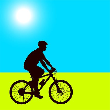 simsearch:400-05747698,k - Silhouette of a cyclist male.  vector illustration. Stock Photo - Budget Royalty-Free & Subscription, Code: 400-07221700