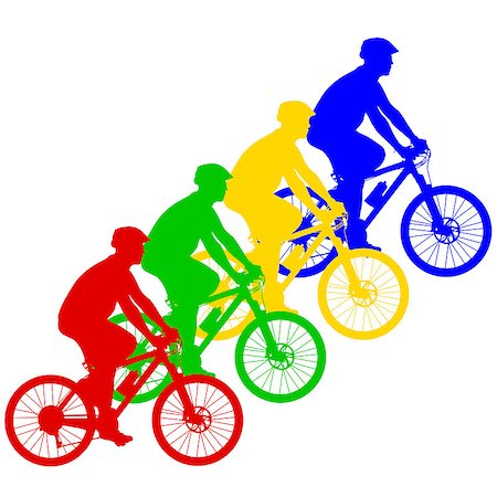 extreme bicycle vector - Silhouette of a cyclist male.  vector illustration. Foto de stock - Super Valor sin royalties y Suscripción, Código: 400-07221701