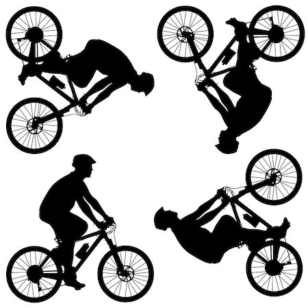 simsearch:400-05188041,k - Silhouette of a cyclist male.  vector illustration. Stockbilder - Microstock & Abonnement, Bildnummer: 400-07221702