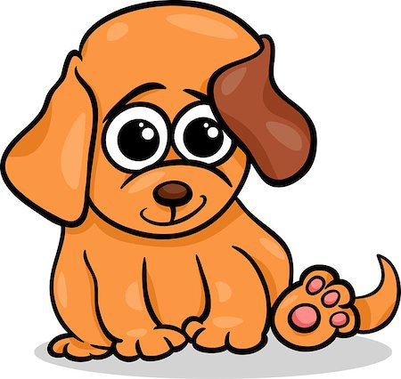 simsearch:400-08405101,k - Cartoon Illustration of Cute Little Baby Animal Dog or Puppy Stock Photo - Budget Royalty-Free & Subscription, Code: 400-07221818