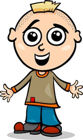 simsearch:400-07222602,k - Cartoon Illustration of Cute Happy Little Boy Photographie de stock - Aubaine LD & Abonnement, Code: 400-07221825