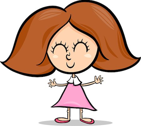 simsearch:400-08405101,k - Cartoon Illustration of Cute Happy Little Girl Stock Photo - Budget Royalty-Free & Subscription, Code: 400-07221827