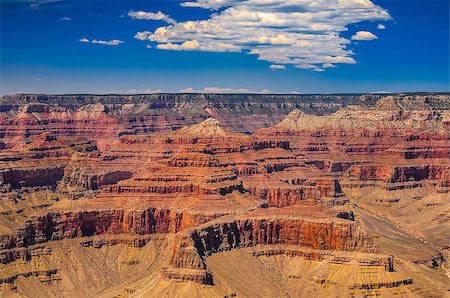 simsearch:400-04378630,k - Grand Canyon national park scenic view with blue sky and white clouds Fotografie stock - Microstock e Abbonamento, Codice: 400-07221841