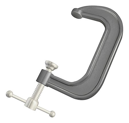 An illustration of a metal C or G clamp tool Foto de stock - Super Valor sin royalties y Suscripción, Código: 400-07221943