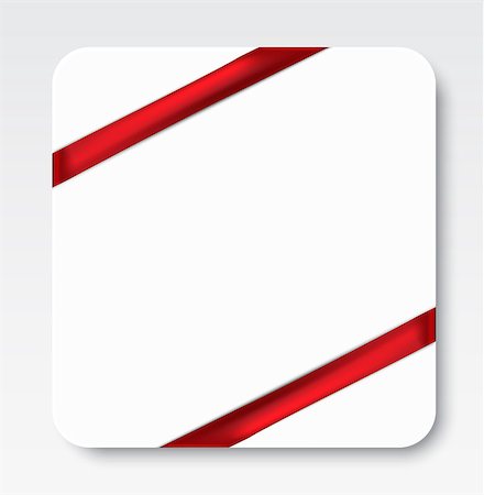 White paper tied with red ribbon. Gift card. Vector illustration Foto de stock - Super Valor sin royalties y Suscripción, Código: 400-07221995