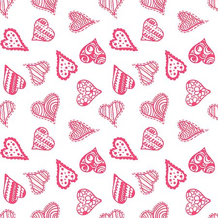 simsearch:400-07219167,k - Vector seamless pattern of heart motifs for valentine day Stock Photo - Budget Royalty-Free & Subscription, Code: 400-07222065