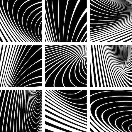 simsearch:400-07052693,k - Abstract backgrounds set. Illusion of whirl motion.  Vector art. Stock Photo - Budget Royalty-Free & Subscription, Code: 400-07222063