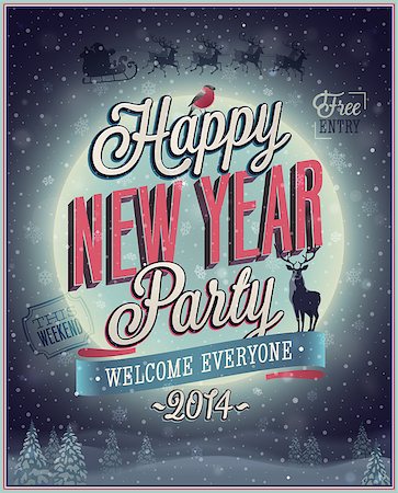 simsearch:400-07215479,k - New Year Party Poster. Vector illustration. Foto de stock - Super Valor sin royalties y Suscripción, Código: 400-07222094