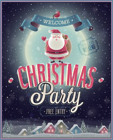 simsearch:400-07215479,k - Christmas Poster. Vector illustration. Foto de stock - Super Valor sin royalties y Suscripción, Código: 400-07222091
