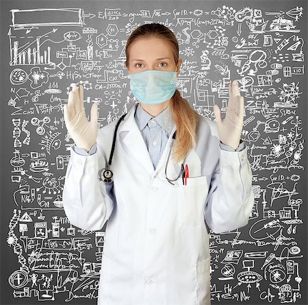 simsearch:400-07216659,k - Doctor woman in mask looking at camera isolated on different backgrounds Photographie de stock - Aubaine LD & Abonnement, Code: 400-07222180