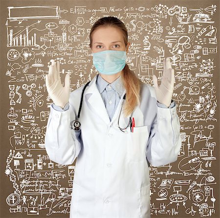 simsearch:400-07216659,k - Doctor woman in mask looking at camera isolated on different backgrounds Photographie de stock - Aubaine LD & Abonnement, Code: 400-07222181