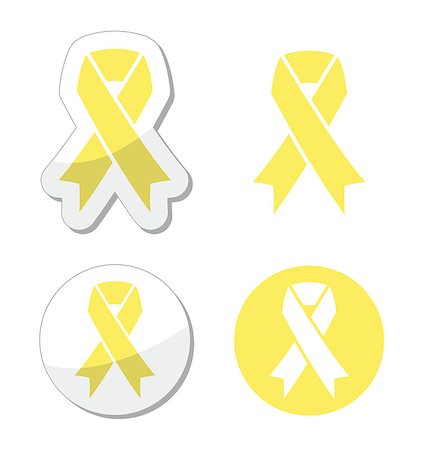 International symbol of spina bifida - yellow pale ribbon vector icons set isolated on white Stock Photo - Budget Royalty-Free & Subscription, Code: 400-07222221