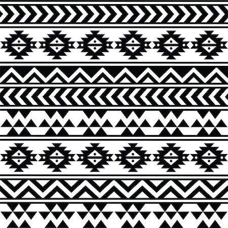 Vector seamless aztec ornament, ethnic background Stock Photo - Budget Royalty-Free & Subscription, Code: 400-07222519