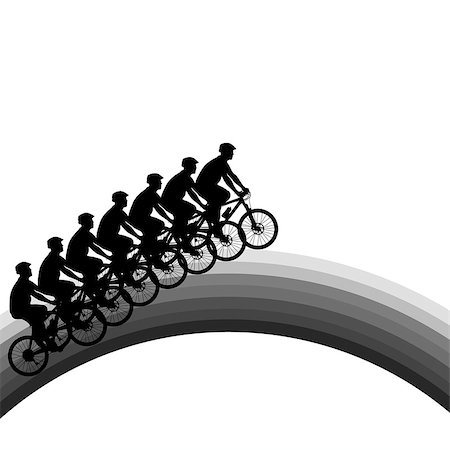 extreme bicycle vector - Silhouette of a cyclist male.  vector illustration. Stock Photo - Budget Royalty-Free & Subscription, Code: 400-07222637