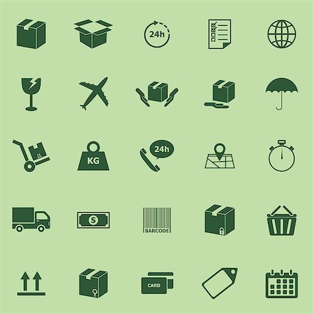 simsearch:400-07666842,k - Shipping icons on green background, stock vector Foto de stock - Super Valor sin royalties y Suscripción, Código: 400-07222706