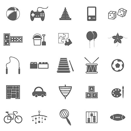 Toy icons on white background, stock vector Stock Photo - Budget Royalty-Free & Subscription, Code: 400-07222738